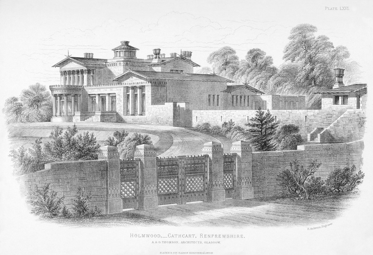 Holmwood külső képe, Glasgow (metszet) alkotó: Scottish School