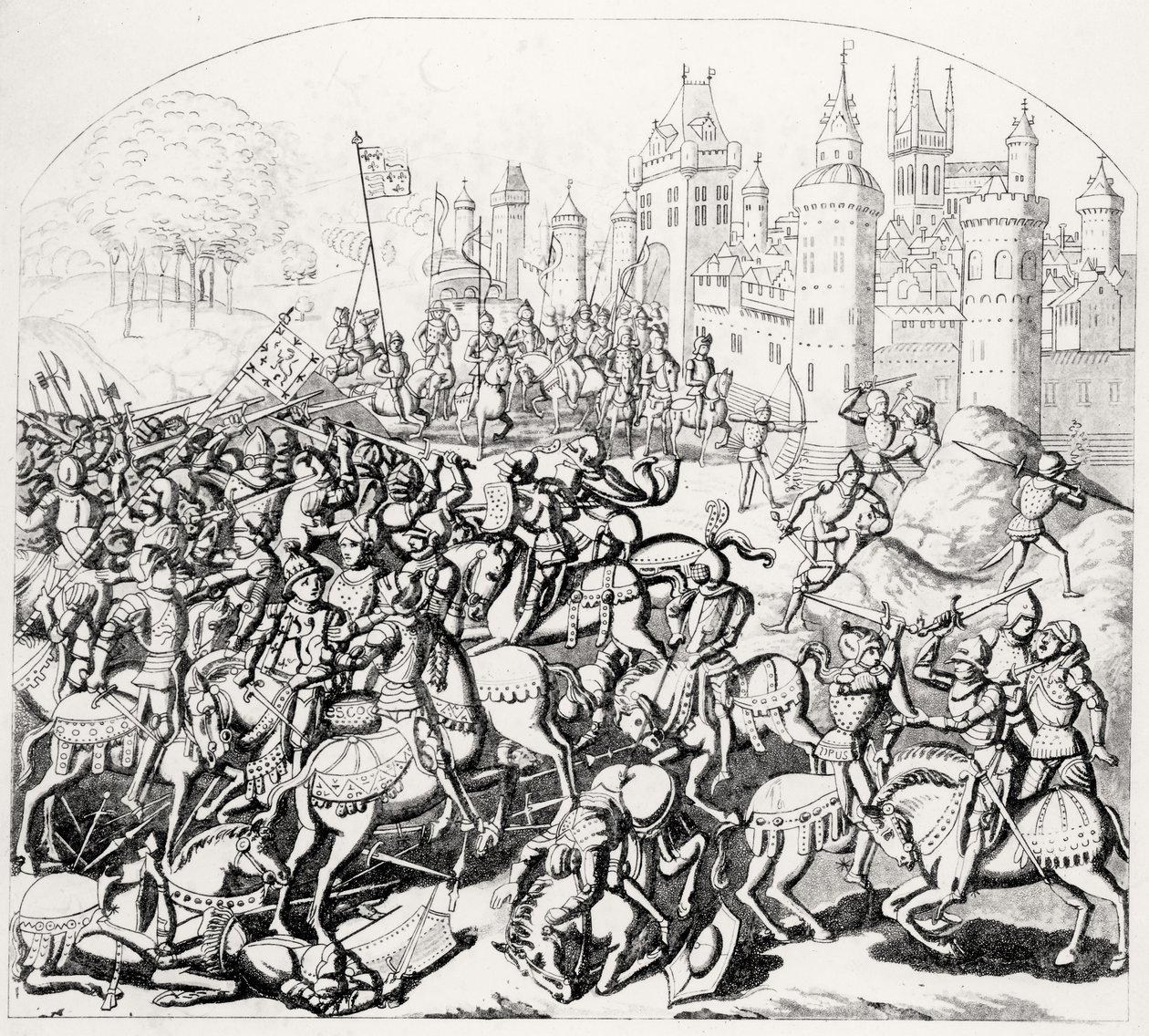 Dávid skót király (1084-1153) hatalmas sereggel érkezik Newcastle-upon-Tyne előtt, 1138 alkotó: Scottish School