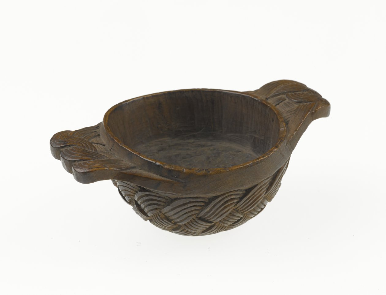 Quaich, két füles, fából készült hegyvidéki tál vagy ivóedény, 1700 körül (fa) alkotó: Scottish School