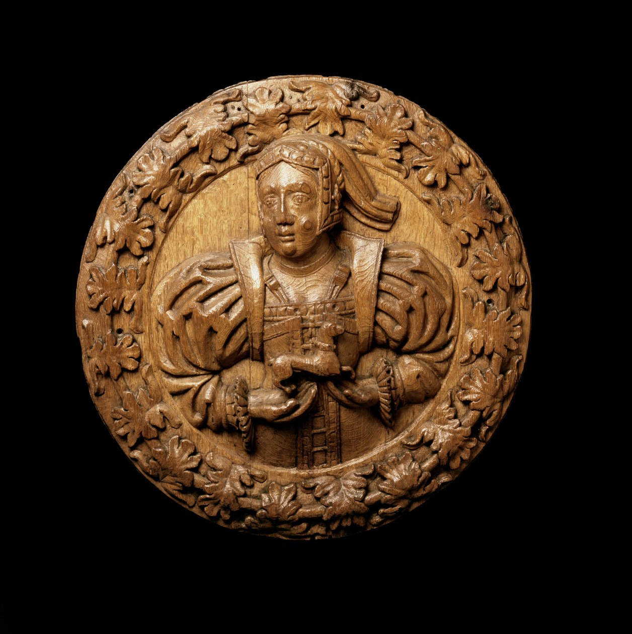 Roundel, amelyről úgy gondolják, hogy Tudor Margitot képviseli, a Stirling-kastély Kings Presence Chamberének mennyezetéről, 1540 (tölgyfa) alkotó: Scottish School