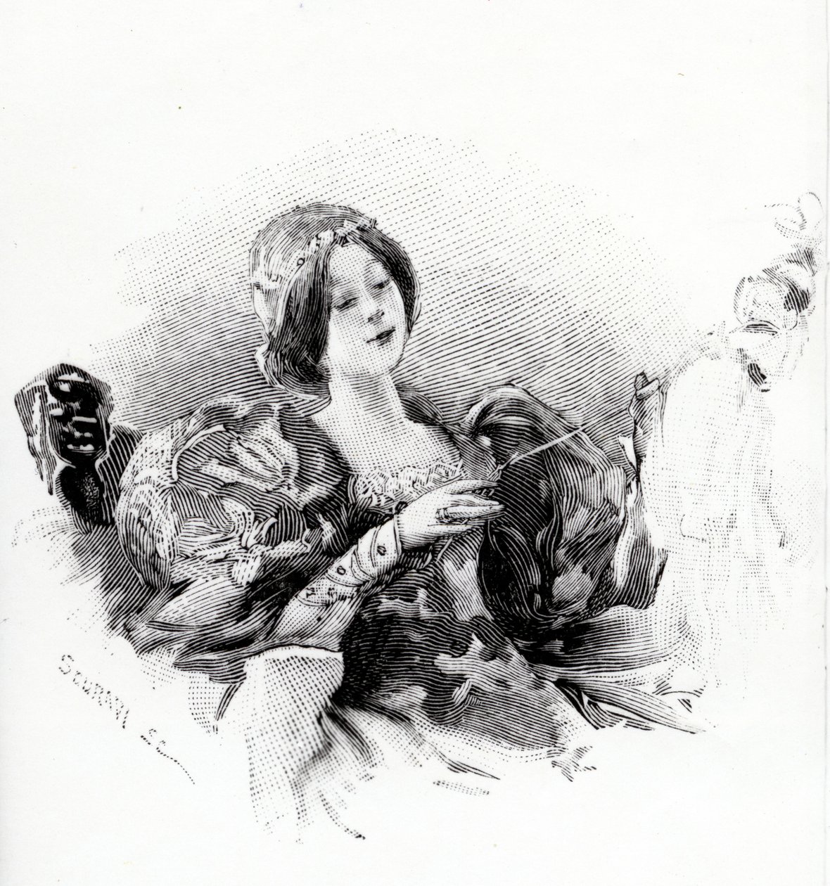 Csipkerózsika, illusztráció Charles Perrault „Les Contes de Perrault” című művéből, 1894-ben alkotó: Scuravi