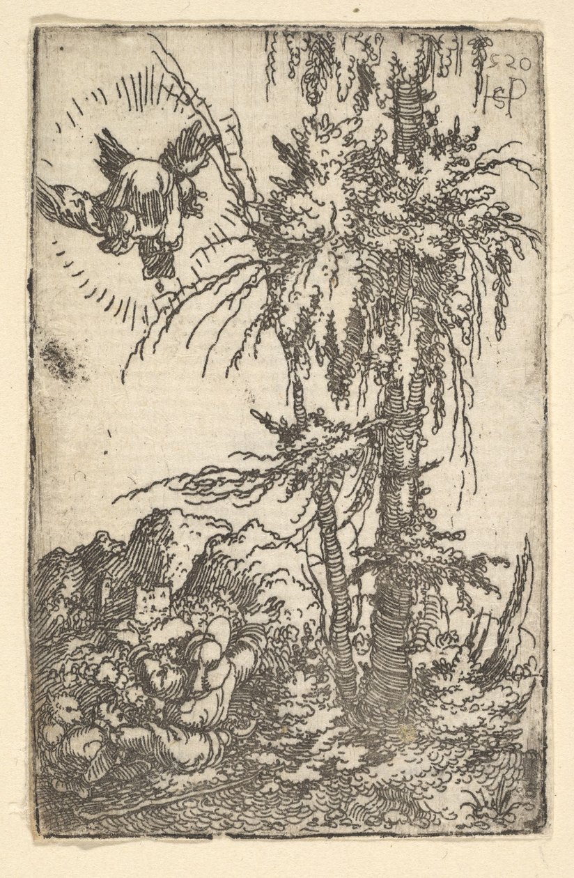 Joachim a Szűzanya születésének ígéretét fogadja, 1520. alkotó: Sebald Beham