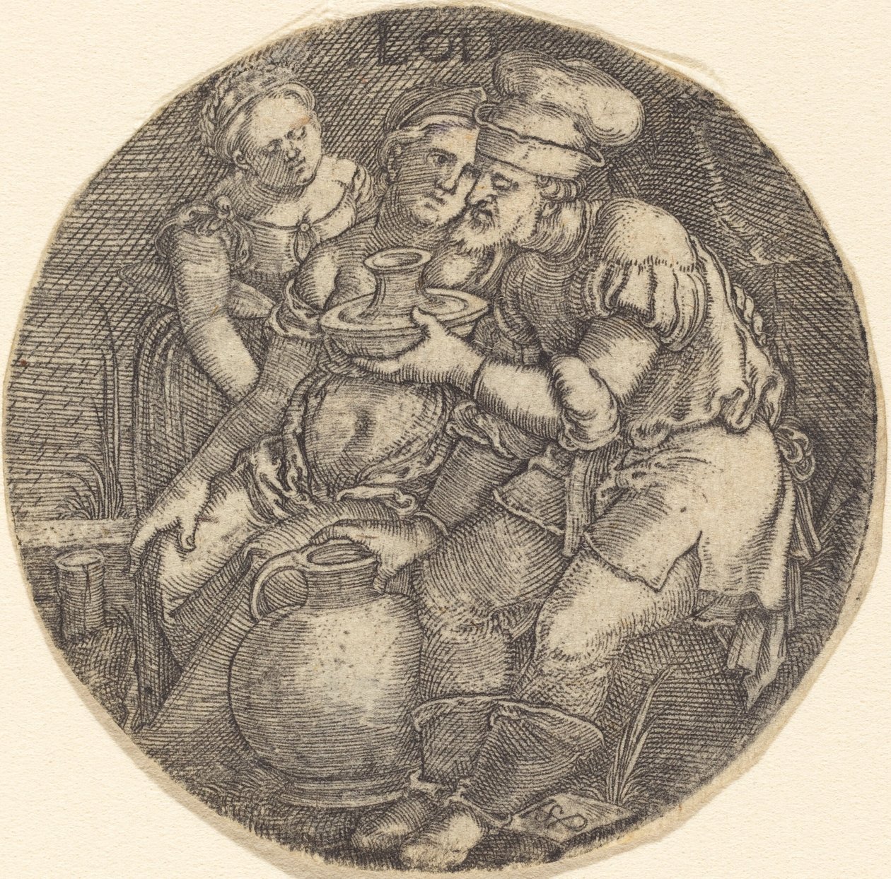 Lót és lányai alkotó: Sebald Beham