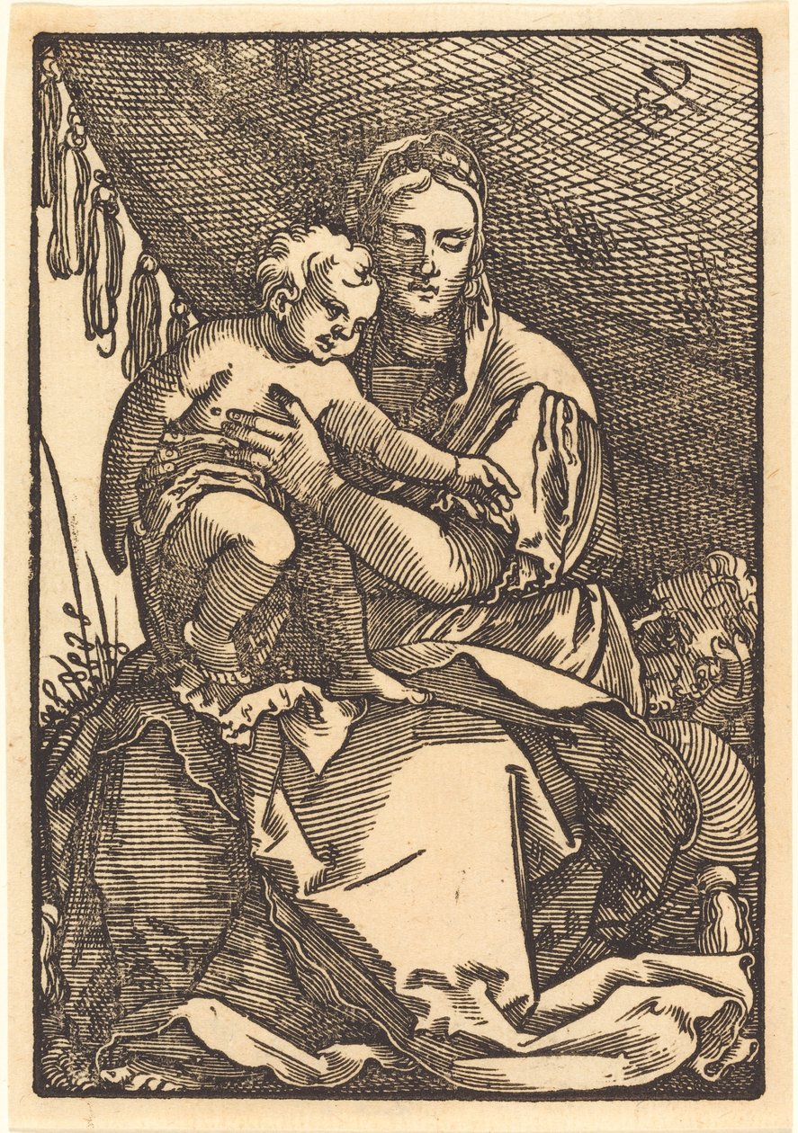 Madonna és gyermeke a baldachin alatt alkotó: Sebald Beham