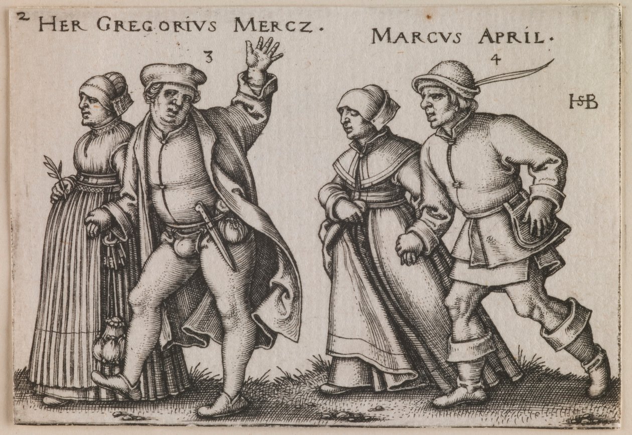 „Március és április” a „Parasztünnep vagy a tizenkét hónap” sorozatból alkotó: Sebald Beham