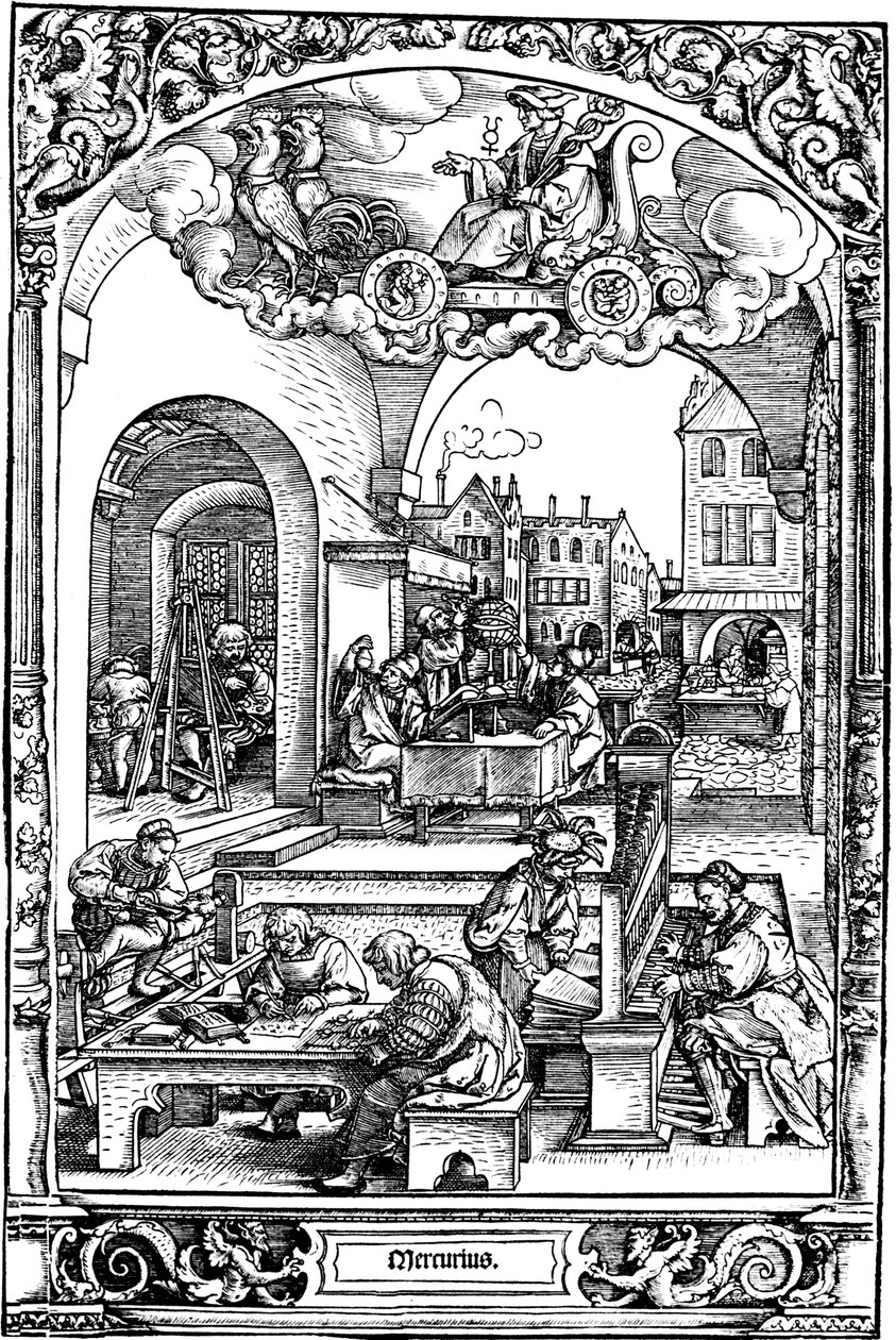 Merkúr, 1531 alkotó: Sebald Beham