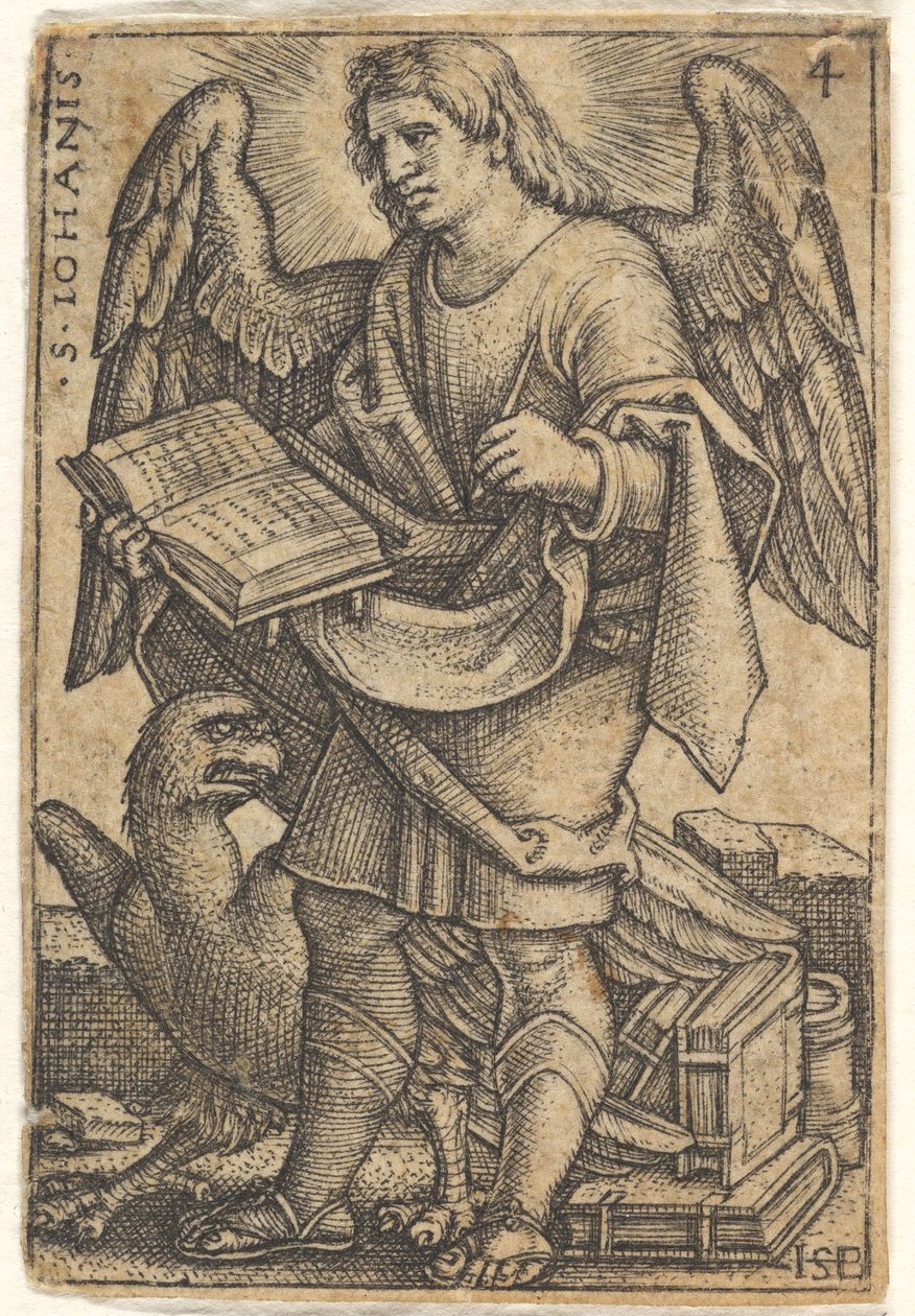 4. tábla: Szent János háromnegyedét balra fordított fejjel, könyvvel a..., 1541. alkotó: Sebald Beham