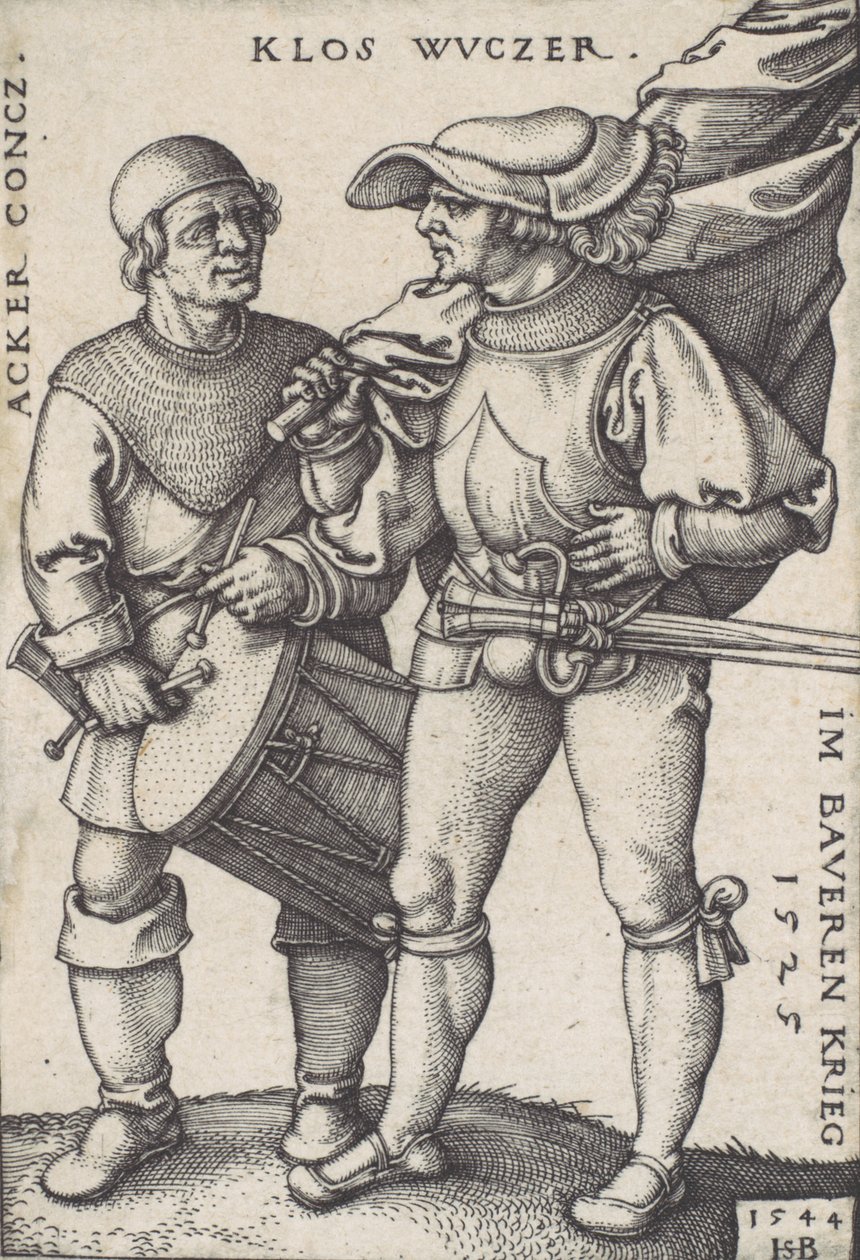 Szabványhordozó és dobos, 1544. alkotó: Sebald Beham