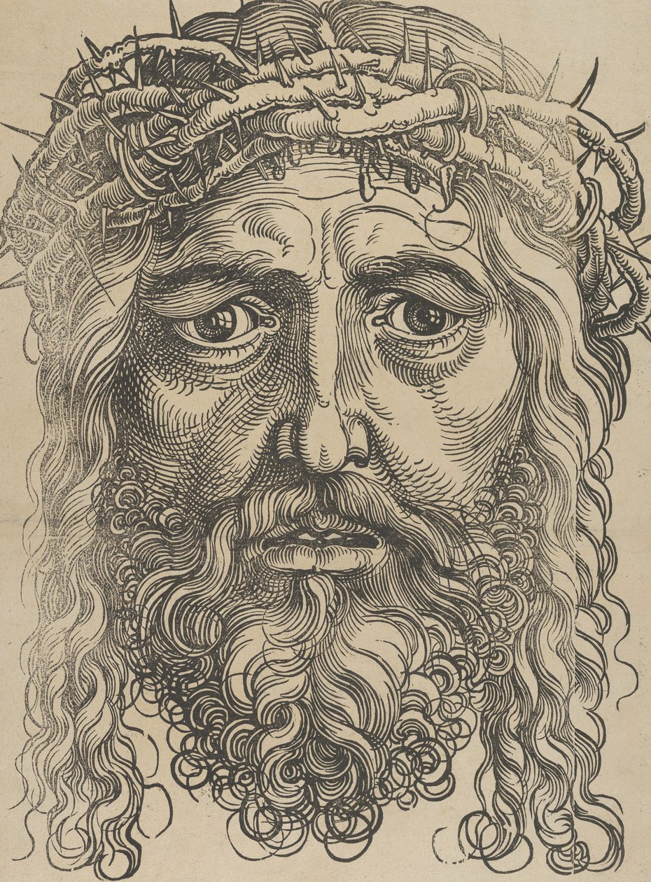 Krisztus tövisekkel koronás feje, kb. 1520. alkotó: Sebald Beham