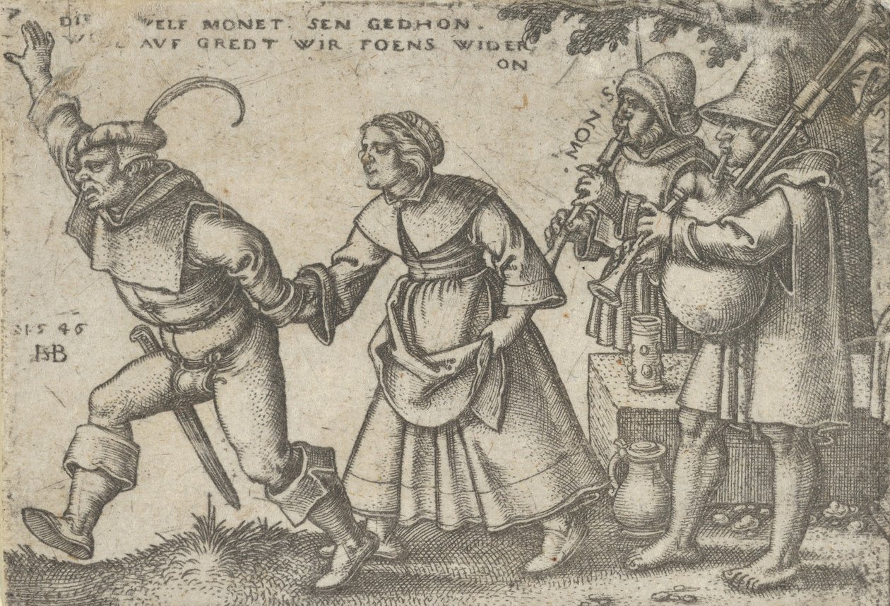 Az év vége, A parasztok ünnepéből vagy a tizenkét hónapból, 1546. alkotó: Sebald Beham