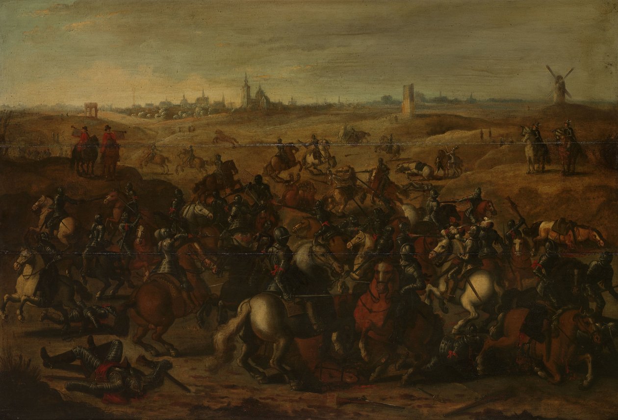 A Cuirassier-ek csetepatéja, 1600. február 5., a Vughterheidén alkotó: Sebastiaen Vrancx (after)