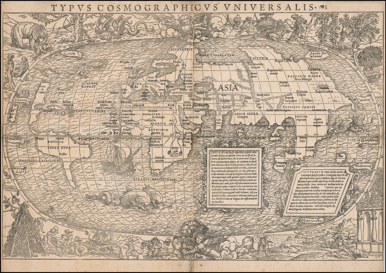 Sebastian Münster 1532-es világtérképe alkotó: Sebastian Munster