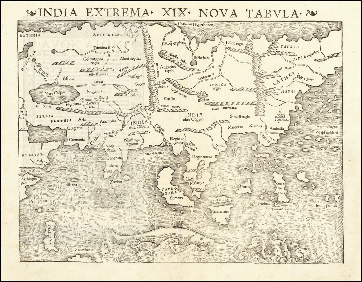 1542-es Ázsia-térkép Sebastian Münster tollából alkotó: Sebastian Munster