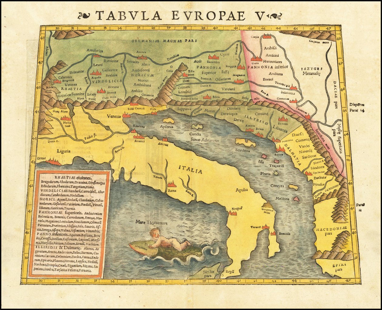 1545 Ptolemaiosz 5. európai térképe Sebastian Munster tollából alkotó: Sebastian Munster
