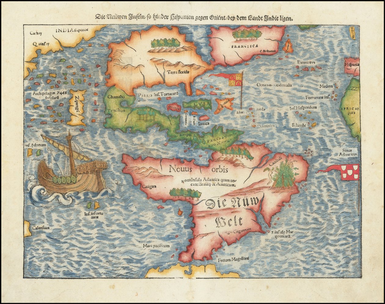 1561-es Amerika-térkép Sebastian Münster tollából alkotó: Sebastian Munster