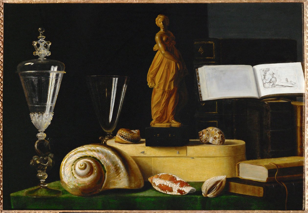 Nature morte a la statuette et aux coquillages - Csendélet szoborral és kagylókkal ... alkotó: Sebastian Stoskopff
