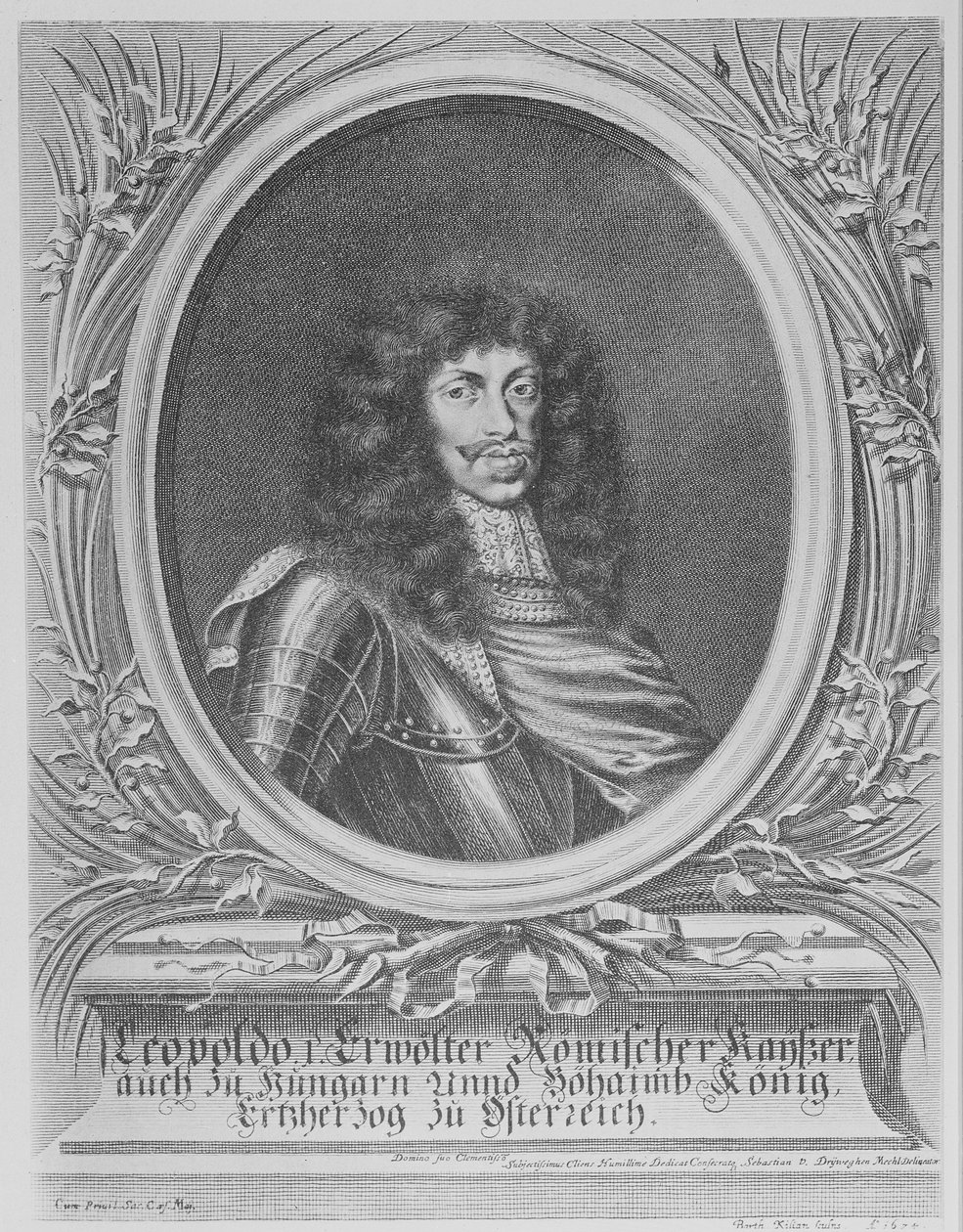 I. Lipót, római római császár, II. Bartholomaus Kilianus metszete, 1674 alkotó: Sebastian van Dryweghen