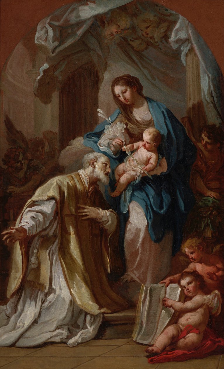 A Madonna Szent Fülöp Neri előtt alkotó: Sebastiano Conca