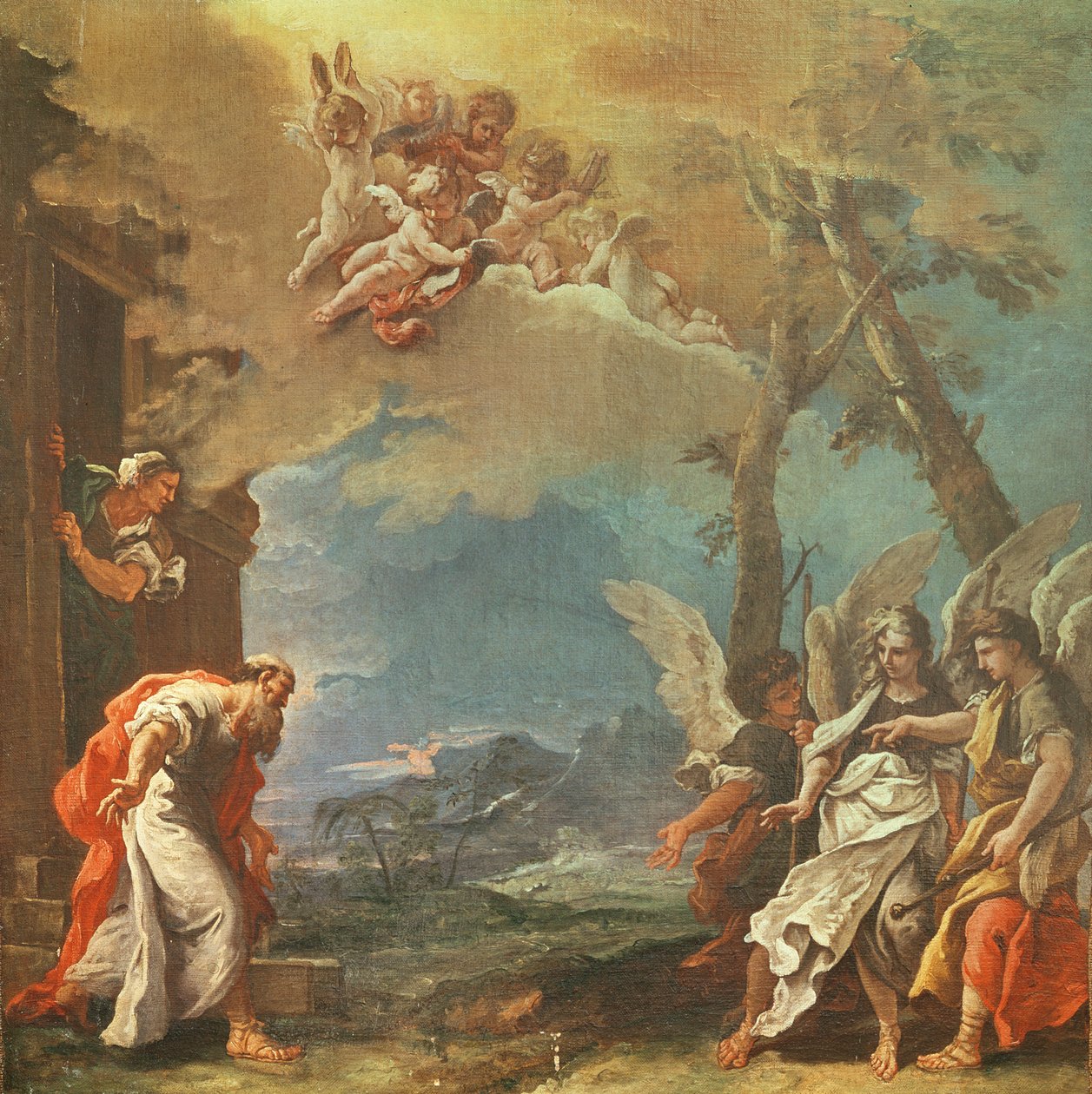 Ábrahám köszönti az angyalokat, 1695 körül alkotó: Sebastiano Ricci