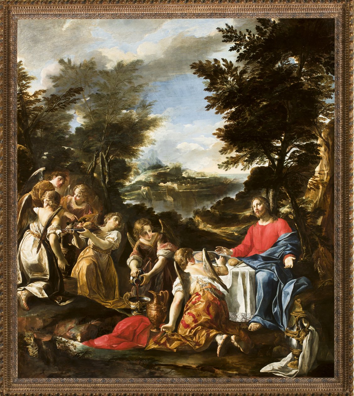 Angyalok által szolgált Krisztus, 1695 körül alkotó: Sebastiano Ricci