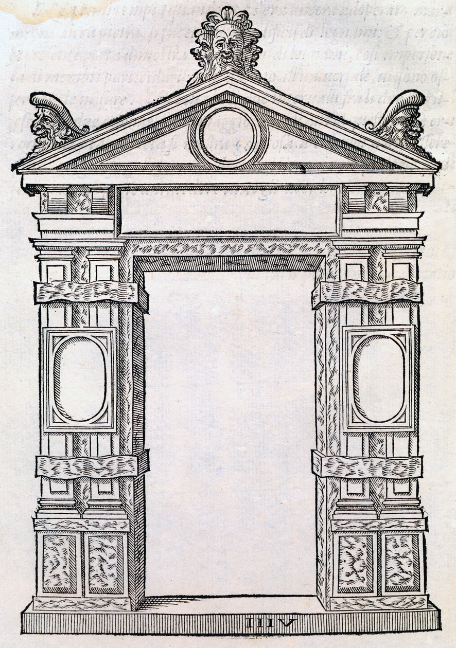 Díszített oszlopos ajtó, „Libro Estraordinario”, 1565 alkotó: Sebastiano Serlio