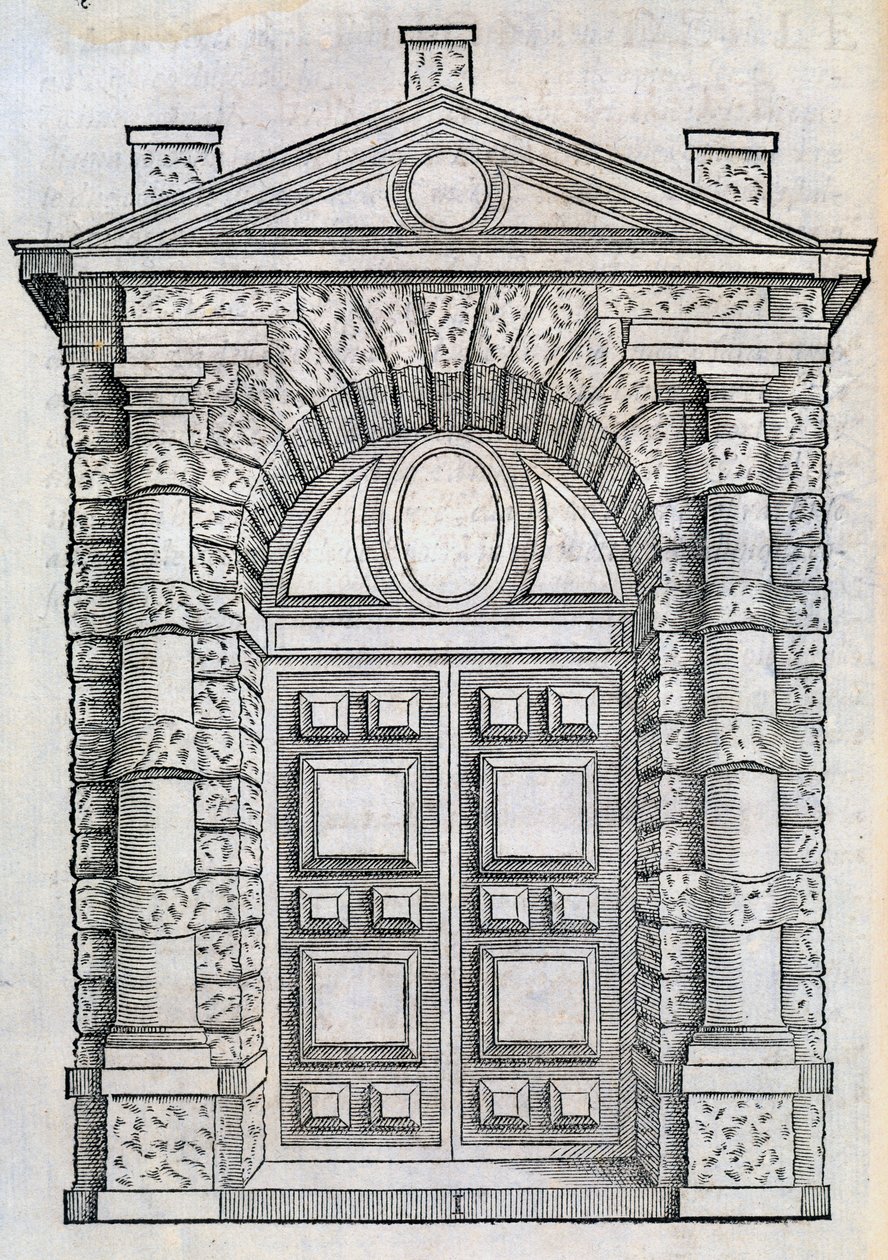 Kettős ajtók, a "Libro Estraordinario" című könyvből, 1565 alkotó: Sebastiano Serlio