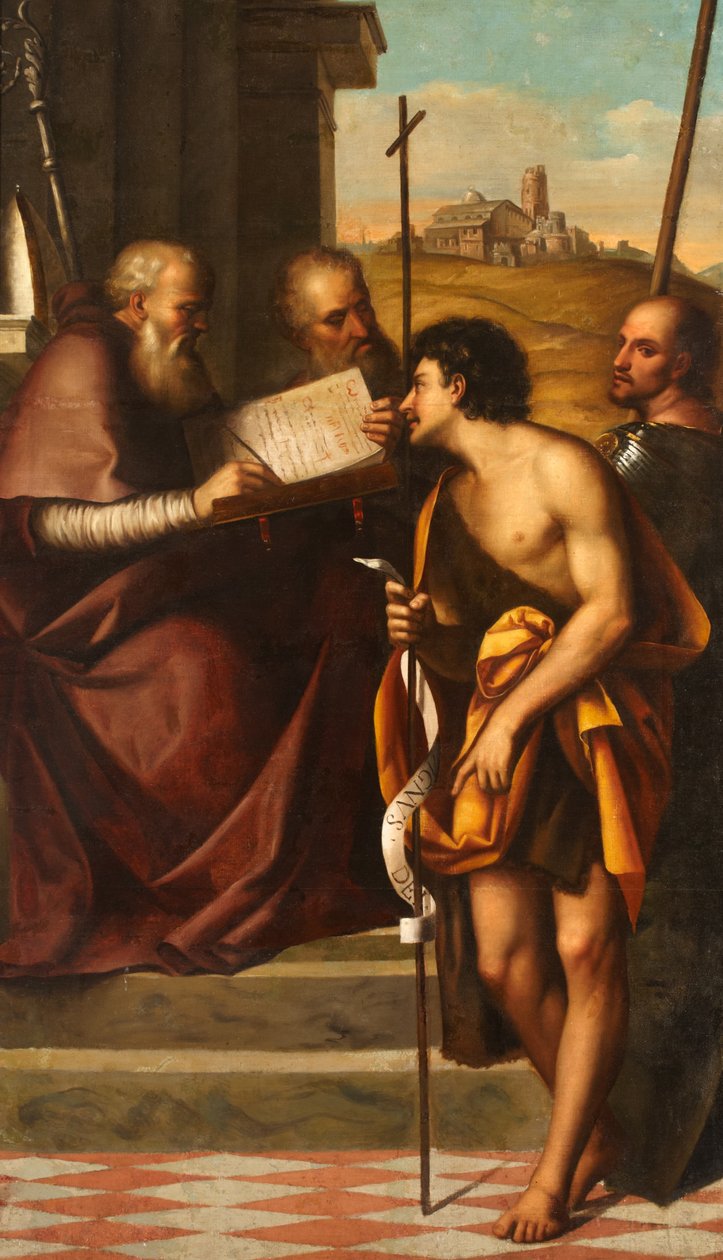 Keresztelő Szent János, Aranyszájú Szent János, Szent János evangélista és Szent Teodor alkotó: Sebastiano del Piombo