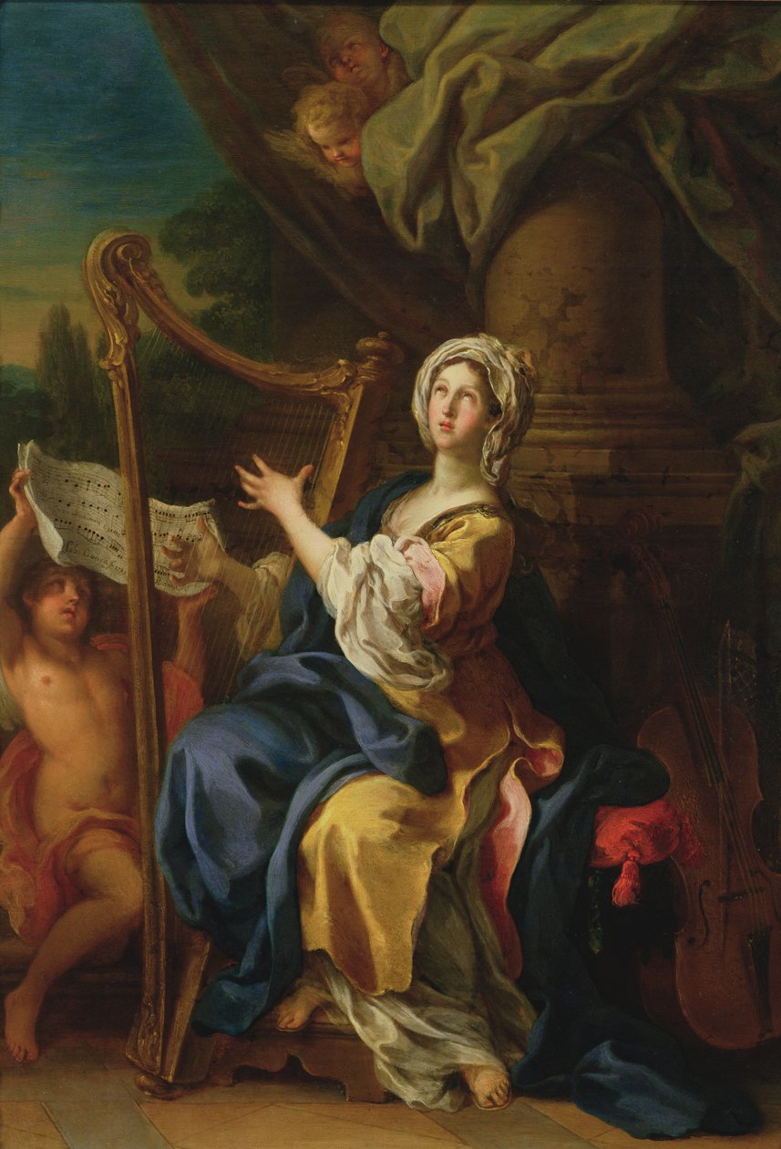 Szent Cecília, 1733 (olaj, réz) alkotó: Sebastiano Conca