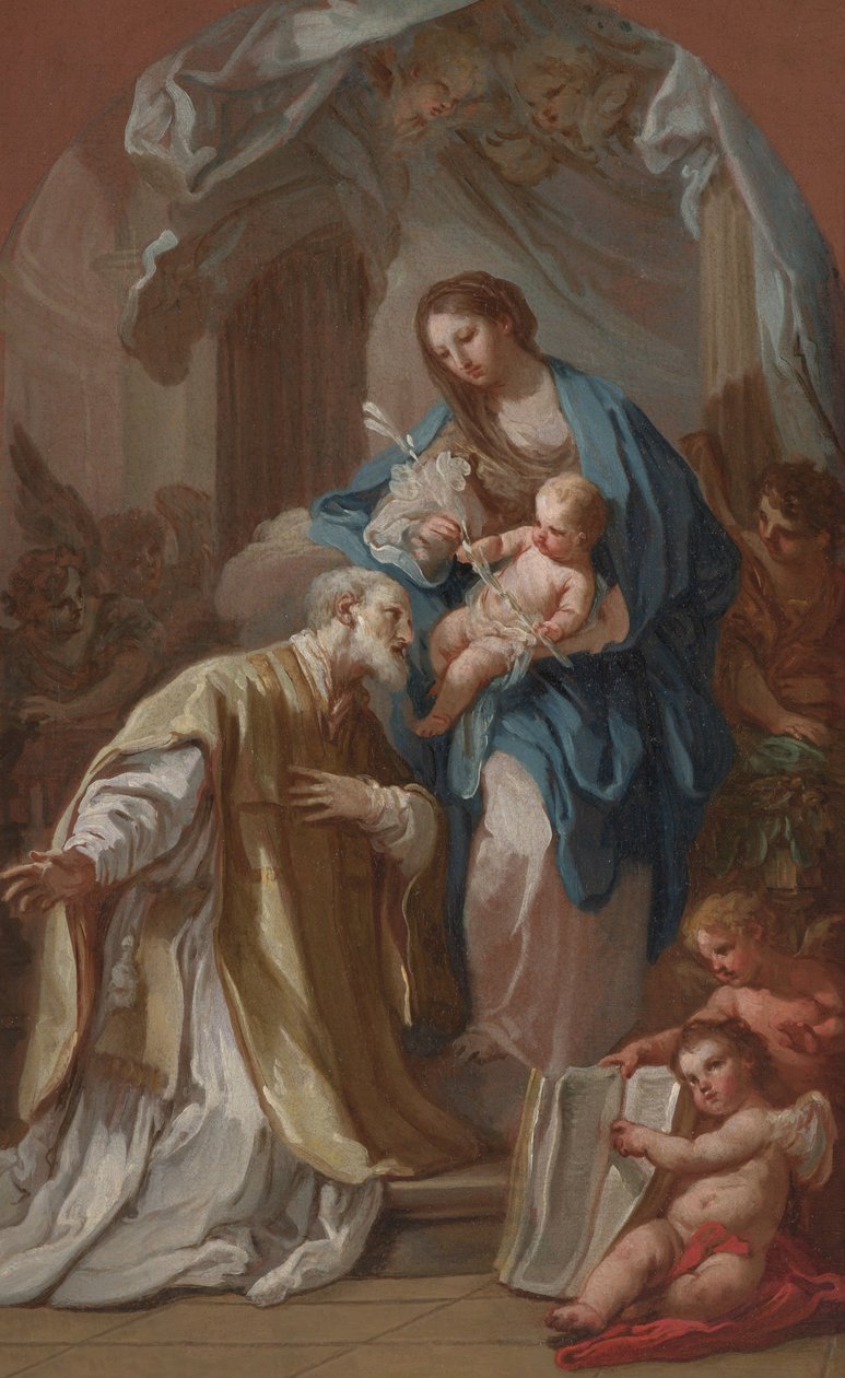 A Madonna megjelenik Neri Szent Fülöpnek alkotó: Sebastiano Conca