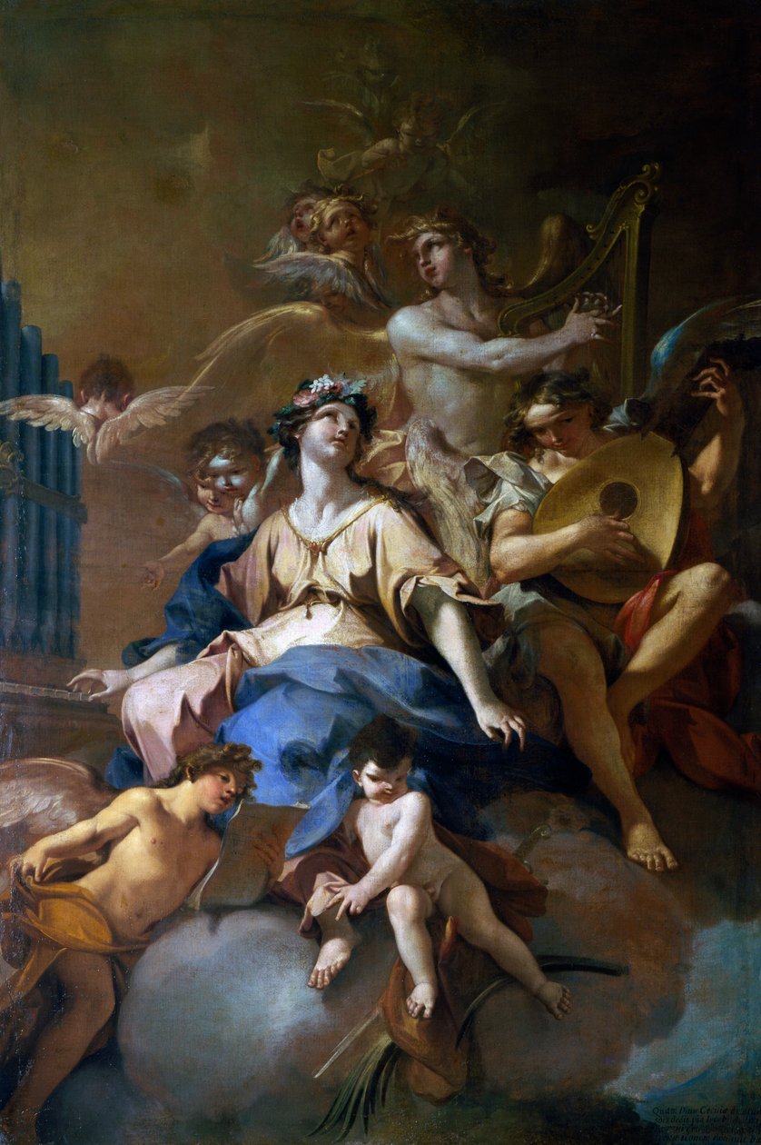 Szent Cecília dicsősége zeneangyalokkal, 1720 körül (olaj, vászon) alkotó: Sebastiano Galeotti