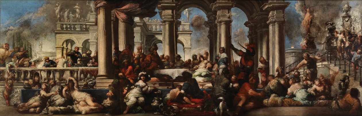 Kleopátra lakoma, 1660. alkotó: Sebastiano Mazzoni