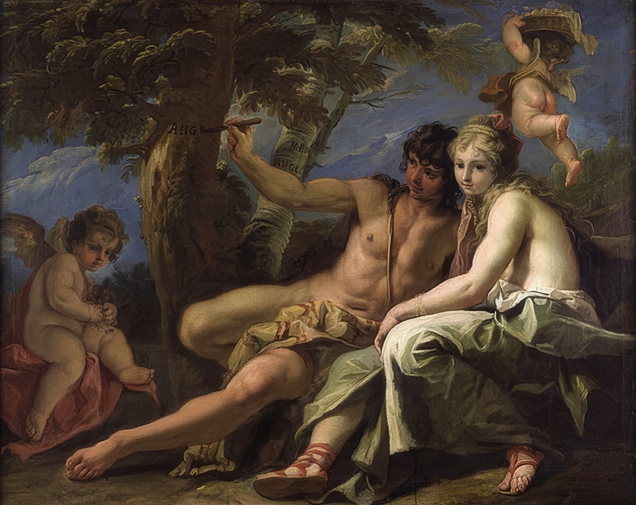 Angelica és Medoro. 1716 alkotó: Sebastiano Ricci