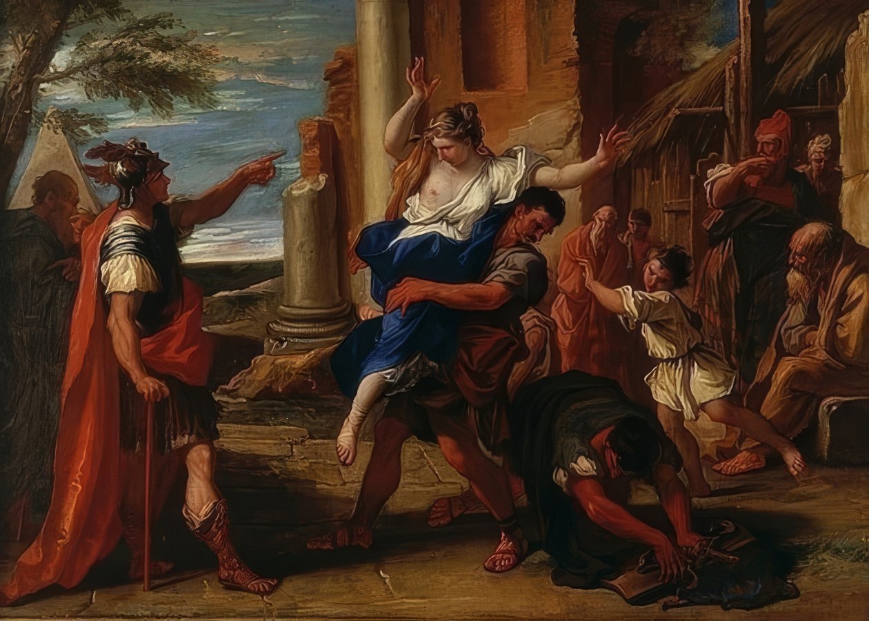 Dina megerőszakolása. 1700 körül alkotó: Sebastiano Ricci