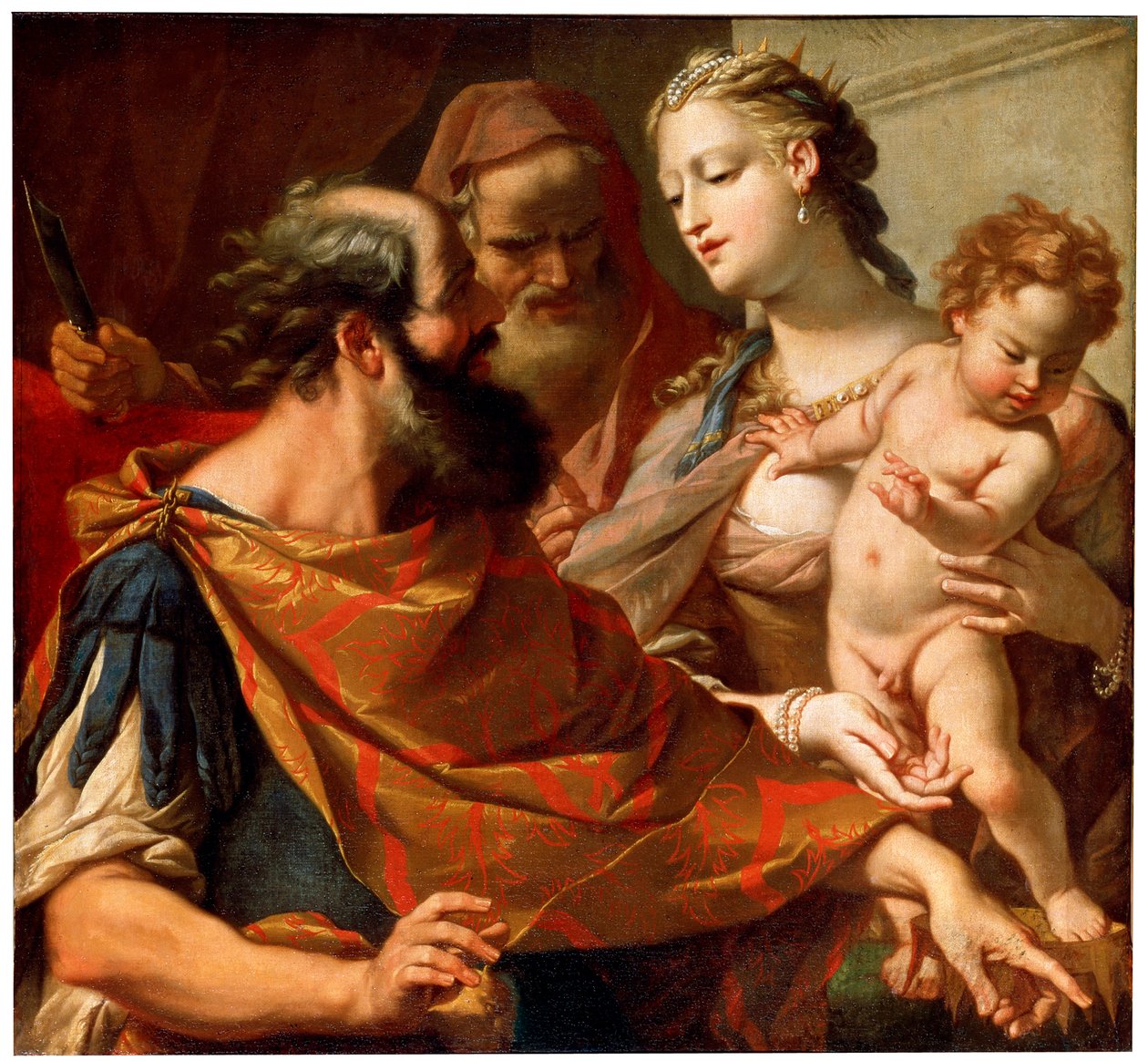 A gyermek Mózes, aki a fáraók koronáját tapossa, c1685-c1687 alkotó: Sebastiano Ricci