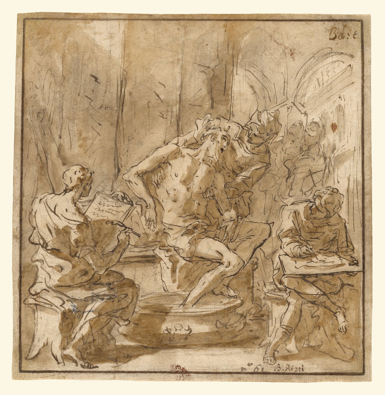 Seneca halála (recto); Egy férfi tanulmánya (verso) alkotó: Sebastiano Ricci