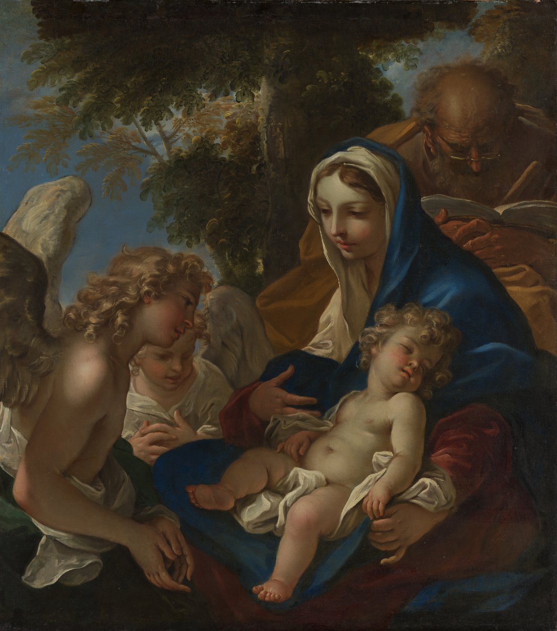 A Szent Család angyalokkal, kb. 1700. alkotó: Sebastiano Ricci