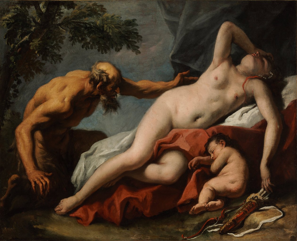 Vénusz és Szatír – Sebastiano Ricci festménye alkotó: Sebastiano Ricci