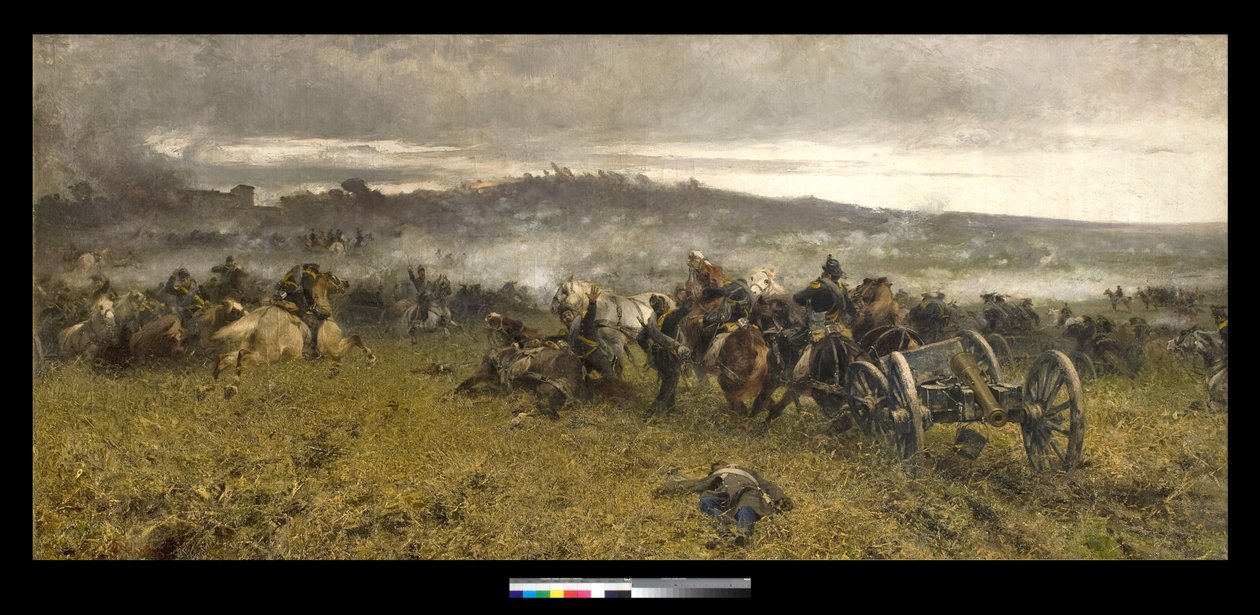 Tüzérség a San Martino-i csata során, 1887 alkotó: Sebastiano de Albertis