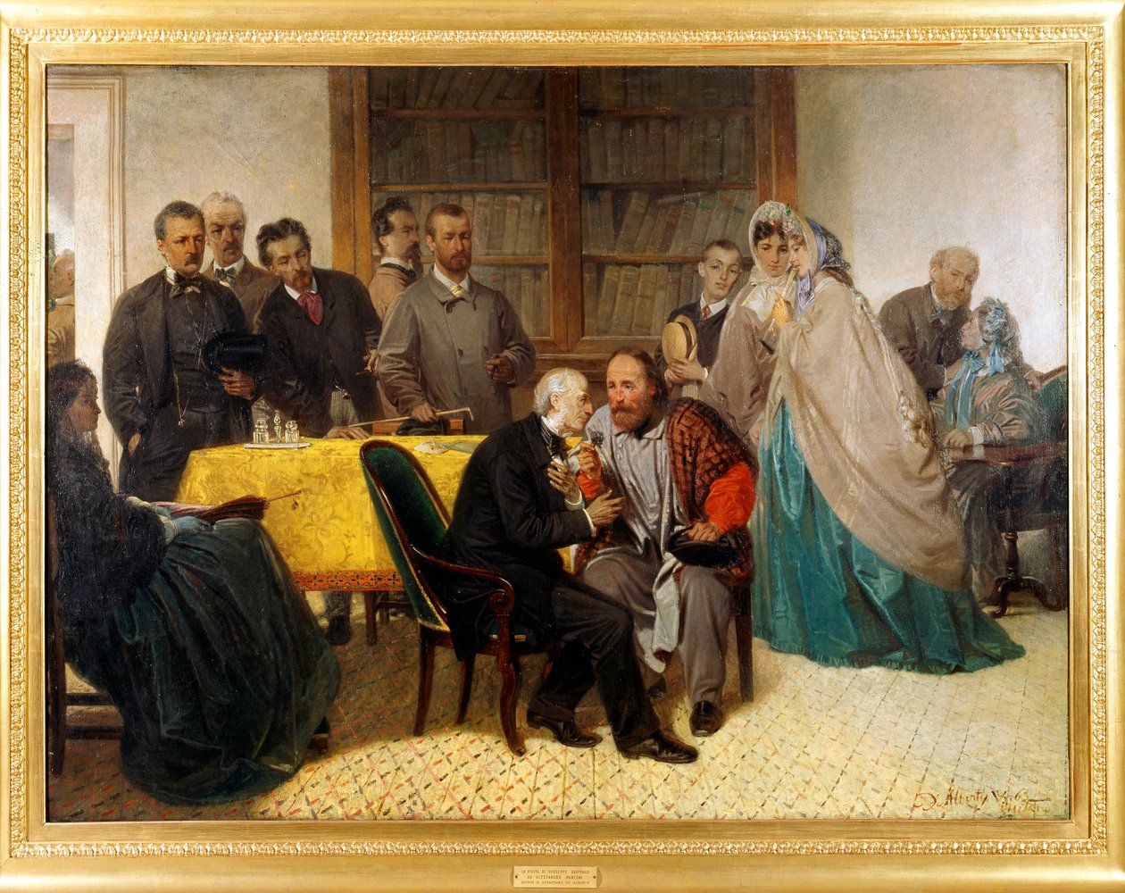 Giuseppe Garibaldi (1807-1882) és Alessandro Manzoni (1785-1873) találkozása alkotó: Sebastiano de Albertis