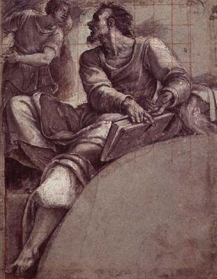 Egy angyal által megszólított próféta (nyomtatott) alkotó: Sebastiano del (c.1485 1547) Piombo
