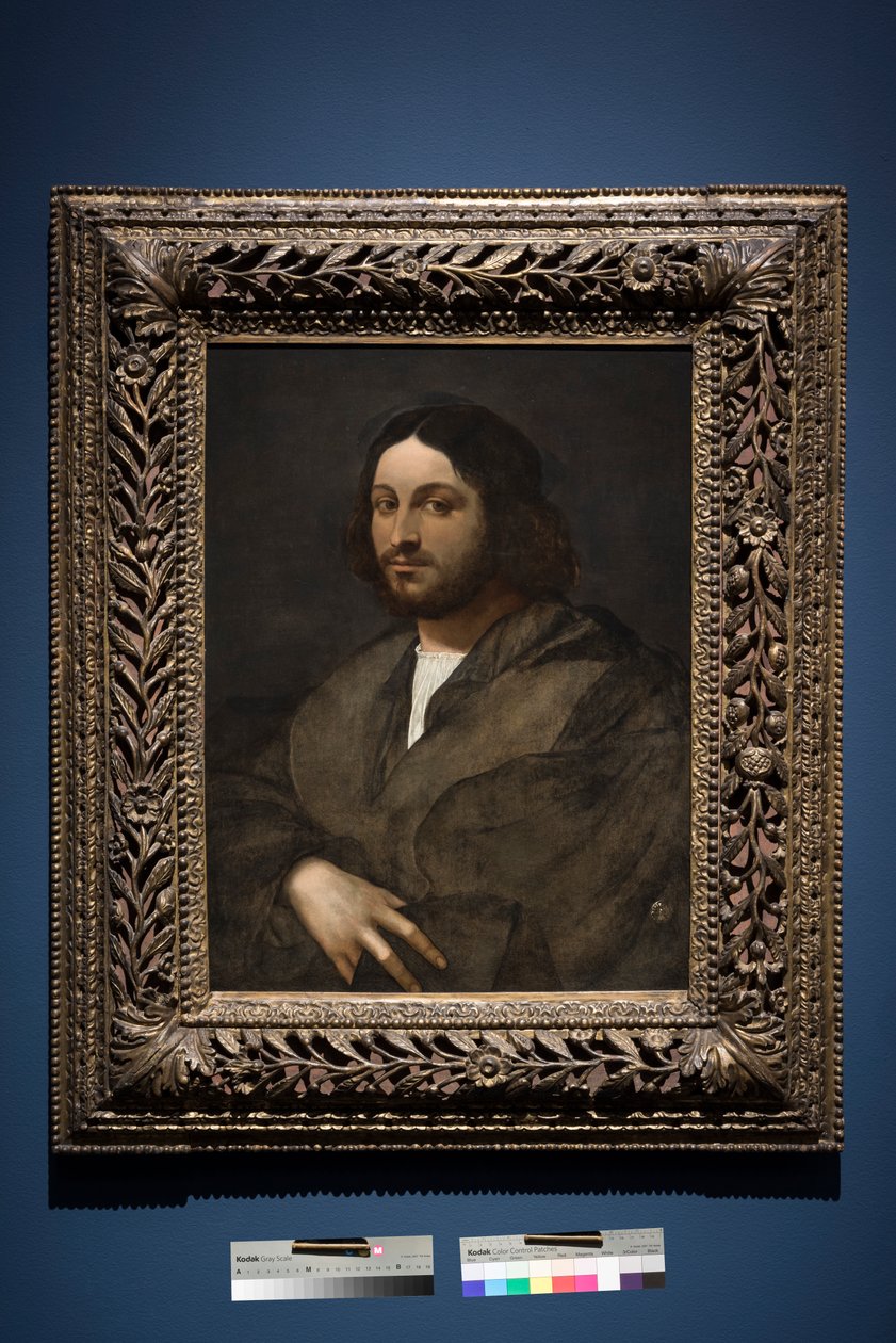 Férfi portréja, 1516-20 körül (olaj, tábla, tábláról átvéve) alkotó: Sebastiano del (c.1485 1547) Piombo