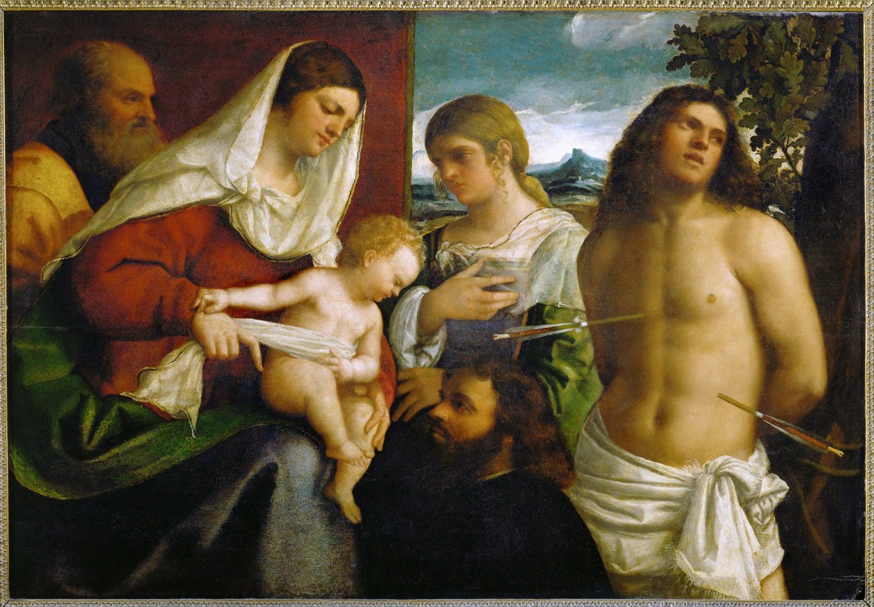 Szent beszélgetés ... alkotó: Sebastiano del (c.1485-1547) Piombo