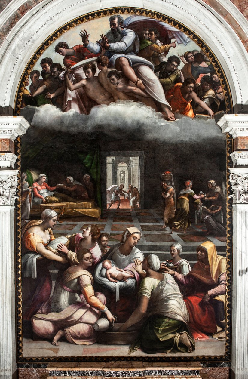 A szűz születése (Festmény alkotó: Sebastiano del (c.1485 1547) Piombo