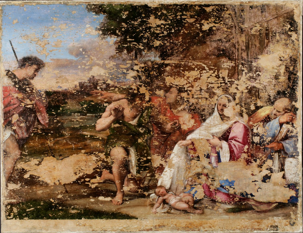 Pásztorok imádása (tisztítás után, restaurálás előtt) 1510 alkotó: Sebastiano del Piombo