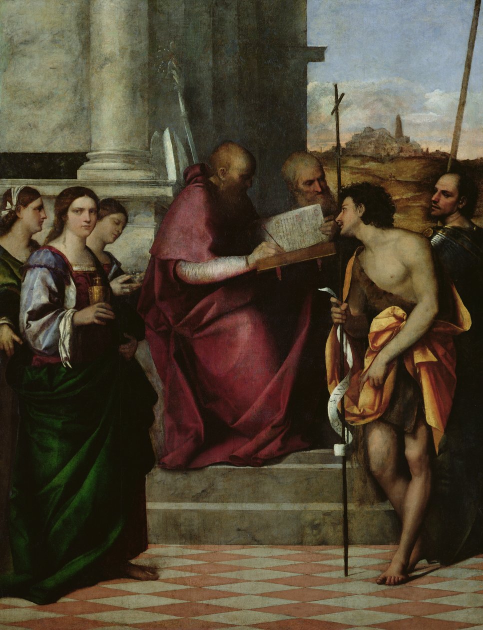 Chrysostomos Szent János SS-szel. Pál, Liberalis, Keresztelő János, Cecília, Katalin és Mária Magdolna, 1509 (lásd még: 156221) alkotó: Sebastiano del Piombo