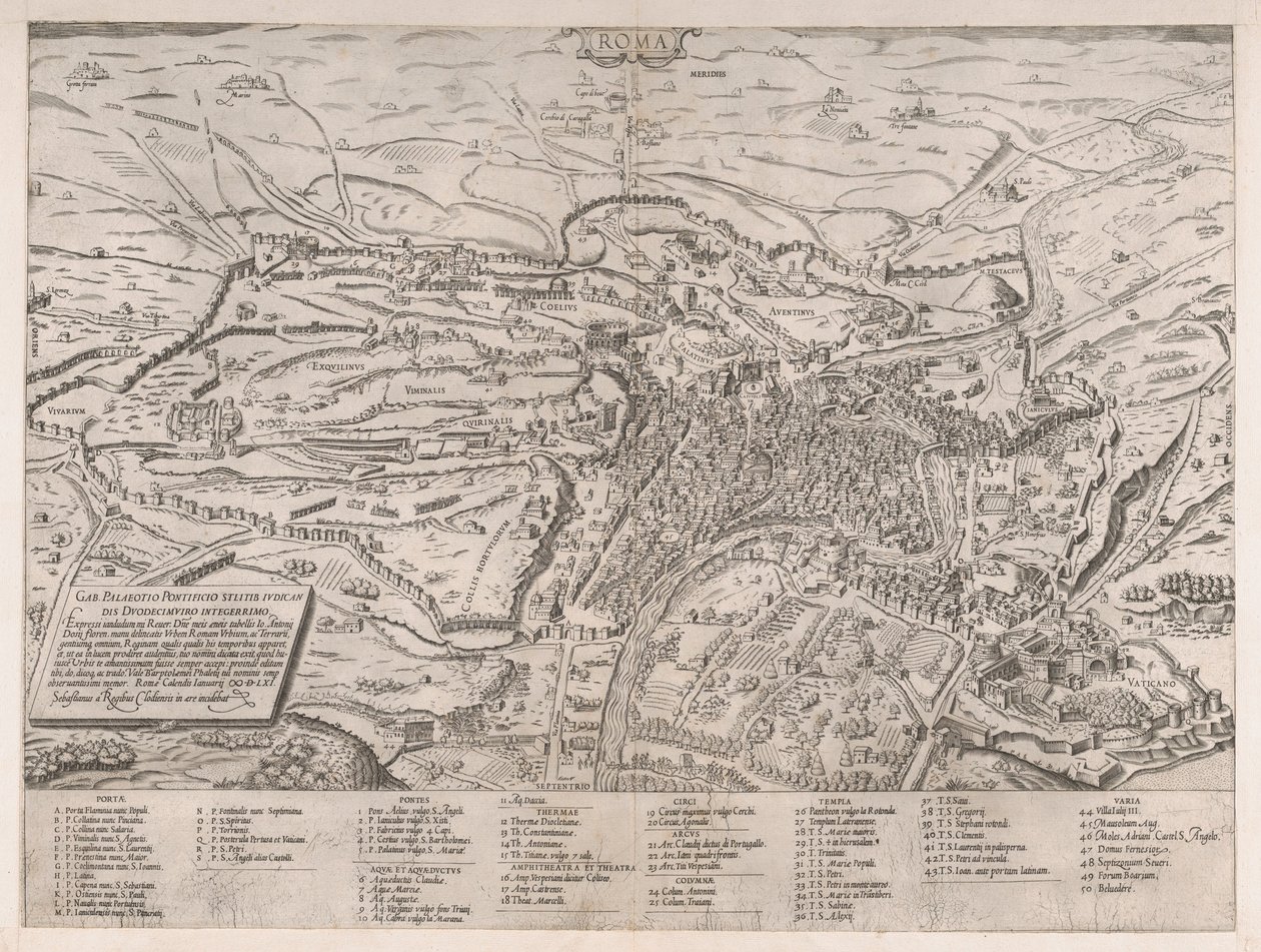 Róma kilátása északról, 1561., 1561 alkotó: Sebastiano di Re