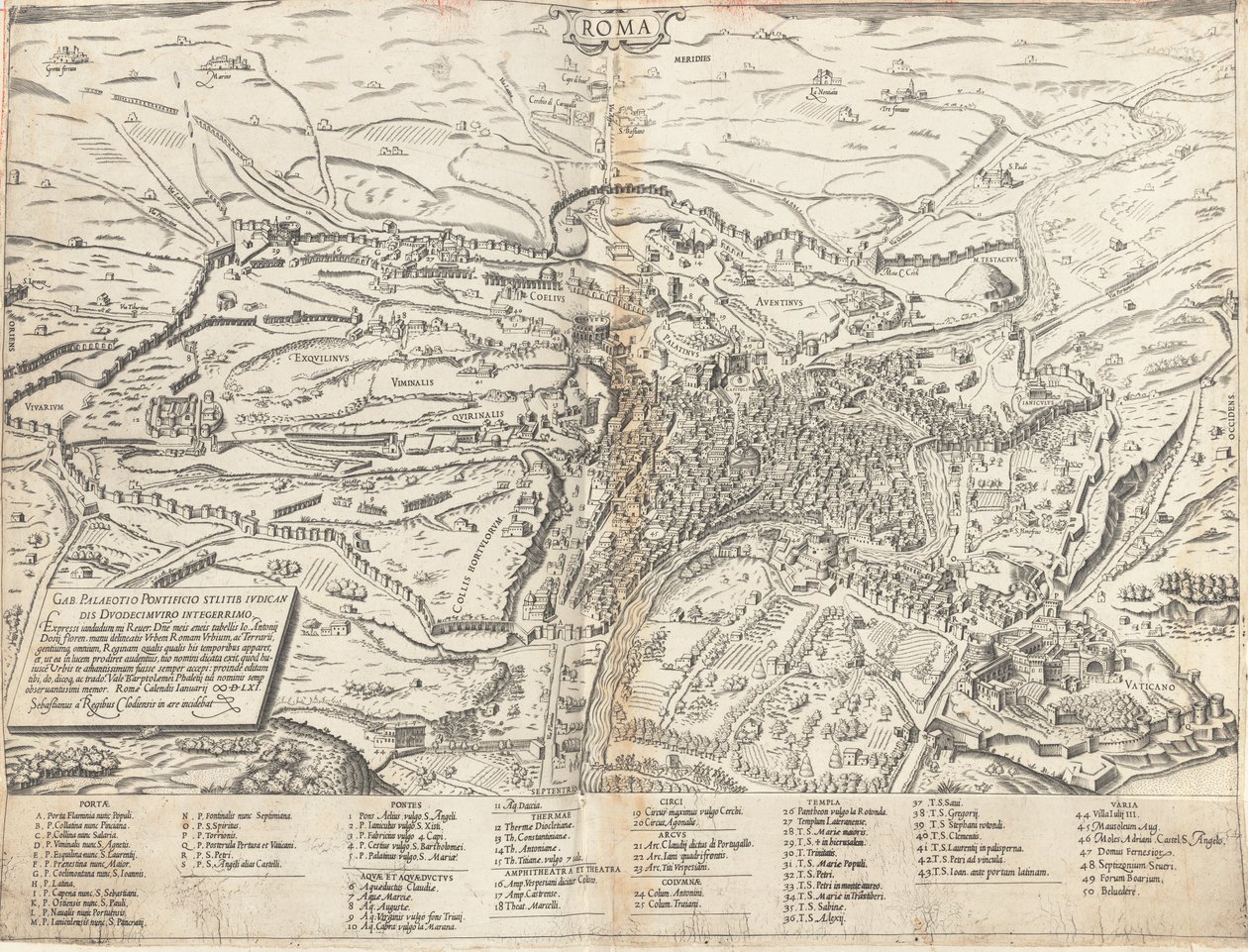 A modern Róma topográfiai térképe alkotó: Sebastiano di Re after Giovanni Antonio Dosio