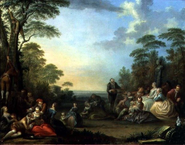 A madárfogók, 1750 (tábla) (párban a 87637-hez) alkotó: Sebastien II Le Clerc