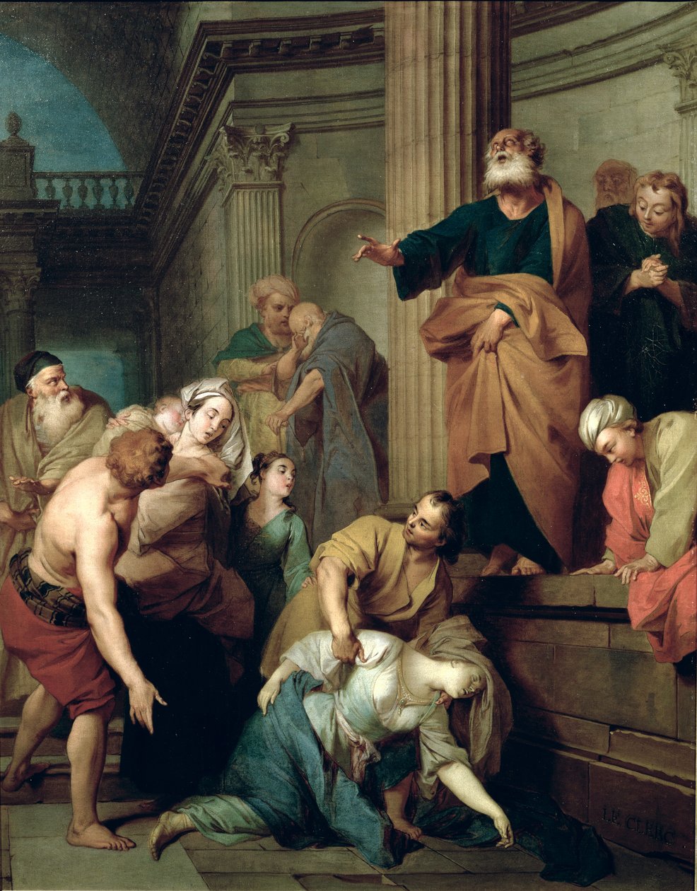 Sapphira, Ananias felesége halála alkotó: Sebastien II Le Clerc