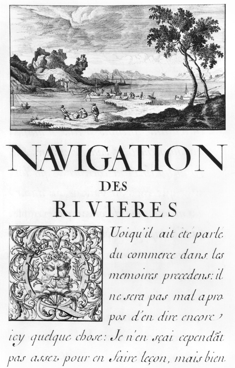 Ms 260 tome IV A "Navigation des rivieres" címlapja a "Oisivetes de M. Vauban contenant plusieurs Memoires ou Ramas de sa facon" című kötetből. alkotó: Sebastien Le Prestre de Vauban
